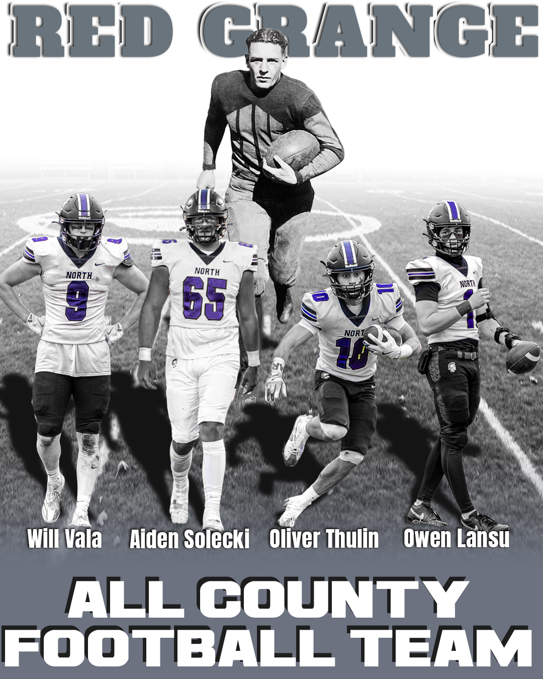 Will Vala selected for 2025 Red Grange All County Team